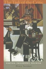 Cover of: The task of the critic: poetics, philosophy, and religion