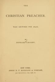 Cover of: The Christian preacher by Howard Crosby