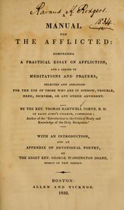 Cover of: A manual for the afflicted by by Thomas Hartwell Horne ; with an introduction by George Washington Doane.