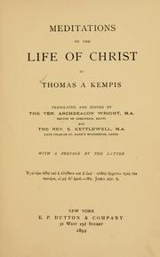 Cover of: Meditations on the life of Christ by Thomas à Kempis