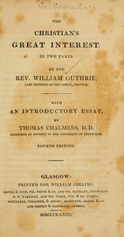 Cover of: The Christian's great interest by William Guthrie