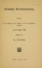 Cover of: Christelijke wereldbeschouwing by Bavinck, Herman