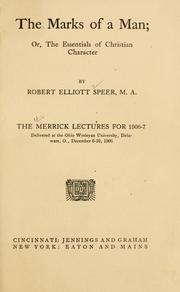 Cover of: The marks of a man by Robert E. Speer