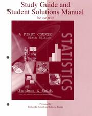 Cover of: Study Guide and Student Solutions Manual for use with Statistics: A First Course