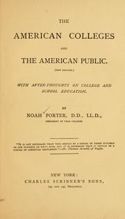 Cover of: The American colleges and the American public. by Porter, Noah, Porter, Noah