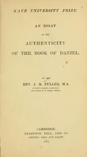 Cover of: An essay on the authenticity of the book of Daniel.