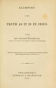 Cover of: Glimpses of the truth as it is in Jesus.