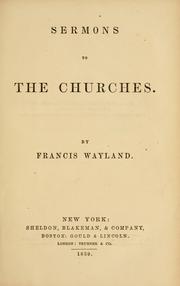 Cover of: Sermons to the churches.