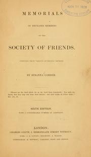 Cover of: Memorials of deceased members of the Society of Friends by Susanna Corder