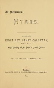 Cover of: Hymns by Henry Callaway