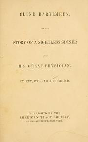 Cover of: Blind Bartimeus by William James Hoge, William James Hoge