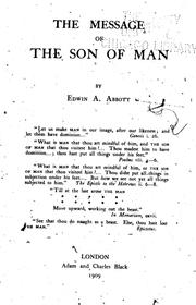 Cover of: The  message of the Son of Man by by Edwin A. Abbott.