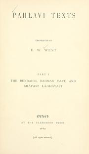 Pahlavi texts by Edward William West