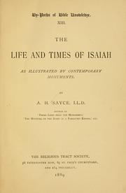 Cover of: The life and times of Isaiah, as illustrated by contemporary monuments