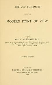 Cover of: The Old Testament from the modern point of view