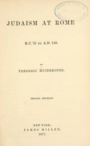 Cover of: Judaism at Rome, B. C. 76 to A. D. 140