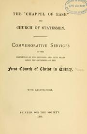 Cover of: "Chappel of ease" and church of statesmen by First Church of Christ (Quincy, Mass.)