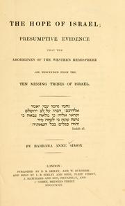 Cover of: The hope of Israel by Barbara Anne Simon