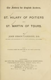 Cover of: St. Hilary of Poitiers and St. Martin of Tours. by John Gibson Cazenove, John Gibson Cazenove