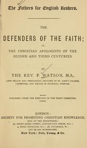 Cover of: ... The defenders of the faith by Watson, Frederick