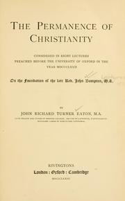 Cover of: Permanence of Christianity by Eaton, John Richard Turner.