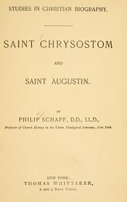 Cover of: Saint Chrysostom and Saint Augustin