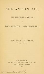 Cover of: All and in all by William Nixon