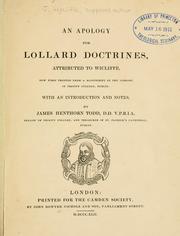 Cover of: An  apology for Lollard doctrines by John Wycliffe