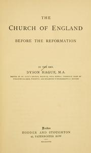 Cover of: Church of England before the reformation.