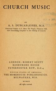 Cover of: Church music by Arthur Duncan-Jones