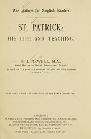 Cover of: St. Patrick: his life and teaching.