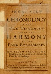 Cover of: A short view of the chronology of the Old Testament by William Whiston