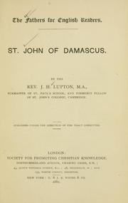 Cover of: St. John of Damascus