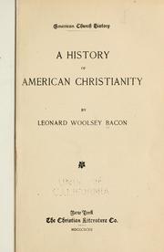 Cover of: A history of American Christianity