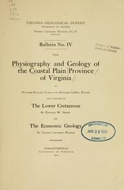 Cover of: The physiography and geology of the coastal plain province of Virginia