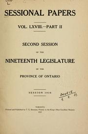 Cover of: ONTARIO SESSIONAL PAPERS. by Ontario. Legislative Assembly.