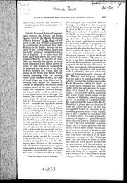 Cover of: On the proposed railway communication between the Atlantic and Pacific Oceans, through the British territories of North America