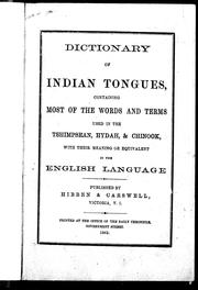Dictionary of Indian tongues