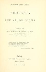 Cover of: The minor poems by Geoffrey Chaucer