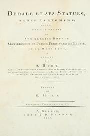 Cover of: Dédale et ses statues: danse pantomime, donnée dans le palais de Son Altesse Royale, monseigneur le prince Ferdinand de Prusse, le 23. mars 1802