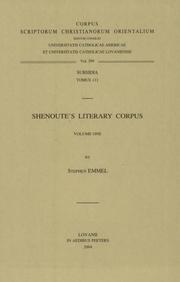 Shenoute's literary corpus by Stephen Emmel