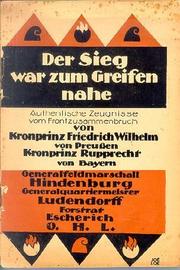 Cover of: Sieg War zum greifen Nahe!