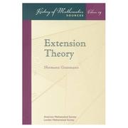 Cover of: Extension theory