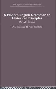 A modern English grammar on historical principles by Otto Jespersen
