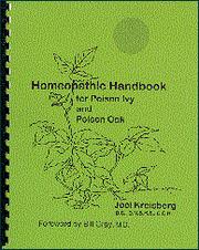 Cover of: Homeopathic handbook for poison ivy and poison oak