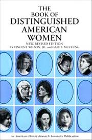 Cover of: The Book of Distinguished American Women by Vincent Wilson Jr