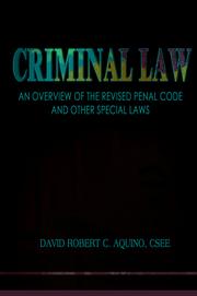 Cover of: Criminal Law