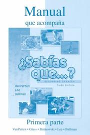 Cover of: Workbook/Lab Manual (Vol. 1) to accompany ¿Sabias que¿?