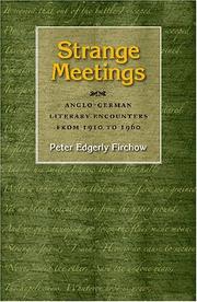 Cover of: Strange meetings: Anglo-German literary encounters from 1910 to 1960