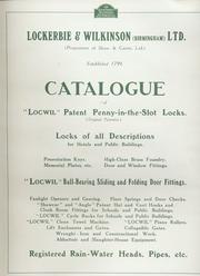 Cover of: Catalogue of 'LOCWIL' patent penny-in-the-slot locks, locks of all descriptions ... door and window fittings ... etc. by 